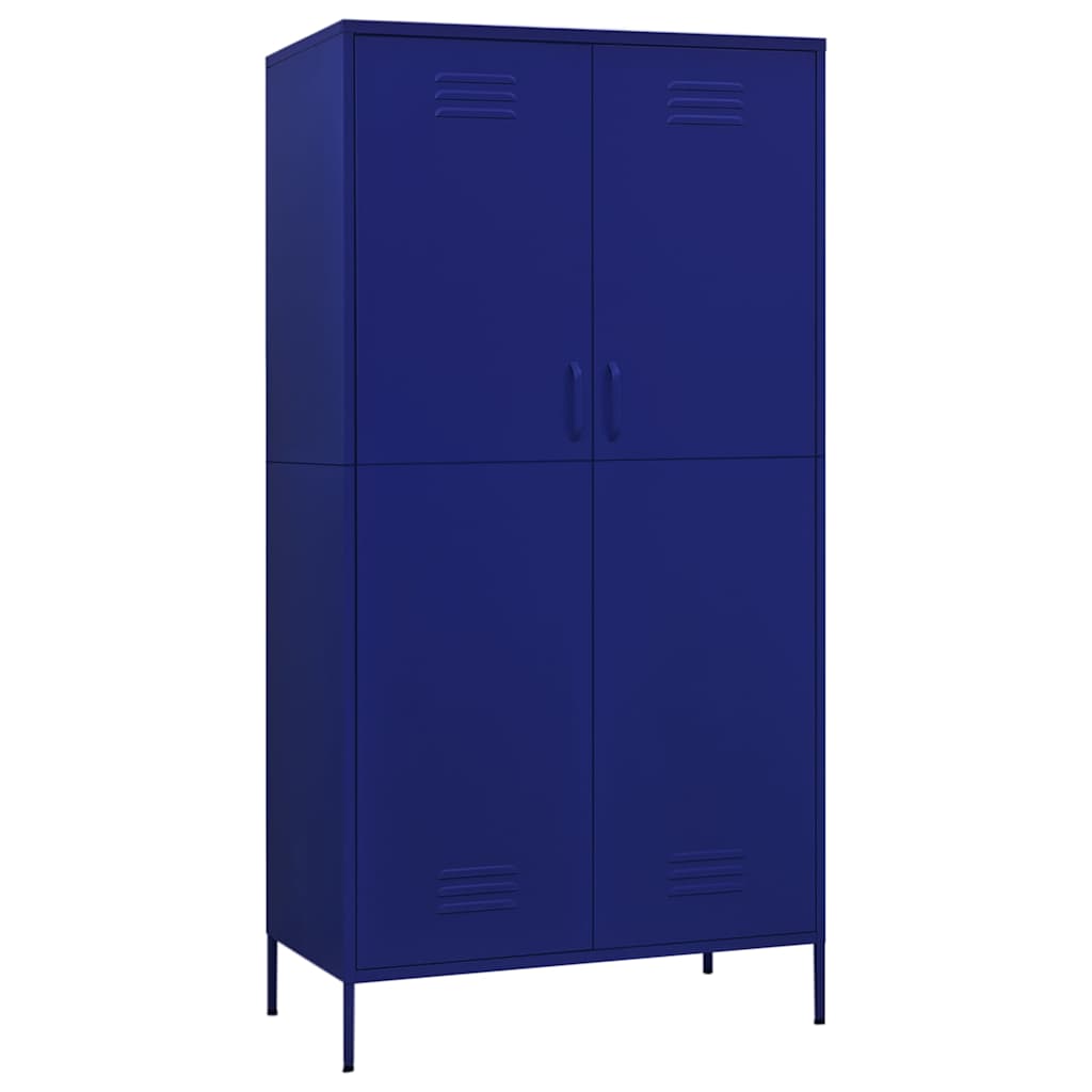 vidaXL Wardrobe Navy Blue 90x50x180 cm Steel 2