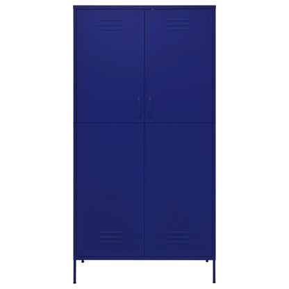 vidaXL Wardrobe Navy Blue 90x50x180 cm Steel 3