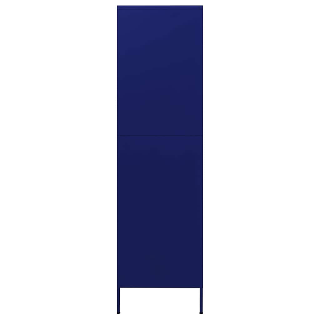 vidaXL Wardrobe Navy Blue 90x50x180 cm Steel 4