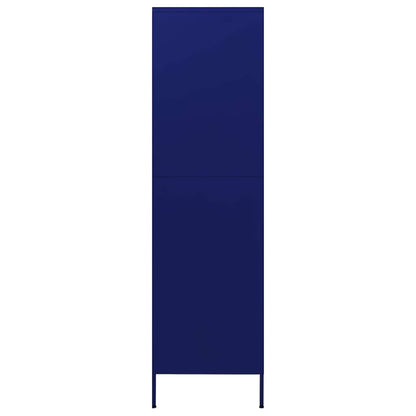 vidaXL Wardrobe Navy Blue 90x50x180 cm Steel 4