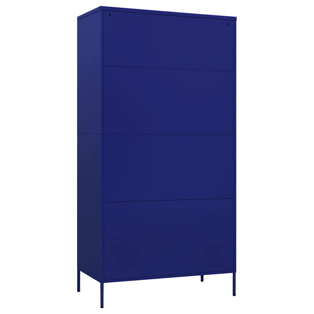 vidaXL Wardrobe Navy Blue 90x50x180 cm Steel 5