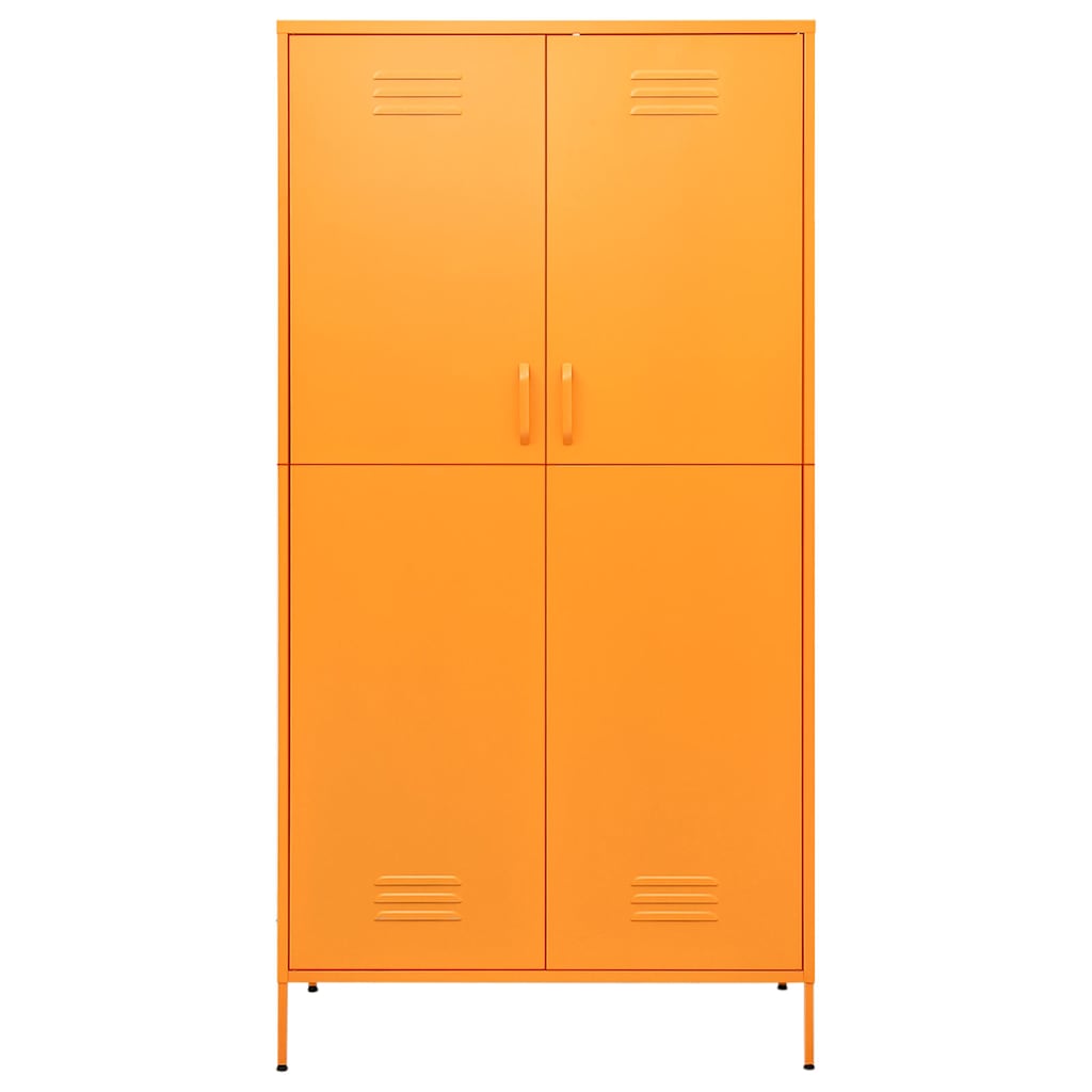 vidaXL Wardrobe | Mustard Yellow | Steel | Large | Levelers | Wardrobe 3