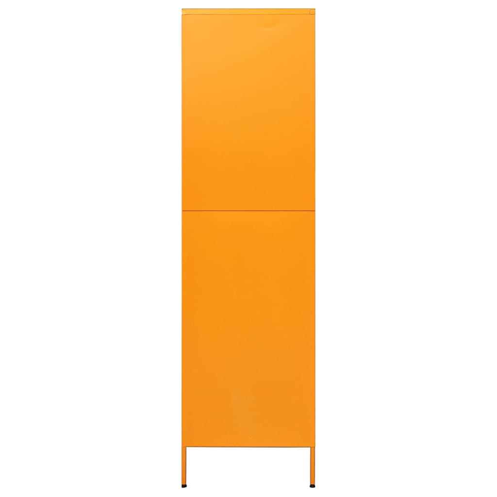 vidaXL Wardrobe | Mustard Yellow | Steel | Large | Levelers | Wardrobe 4