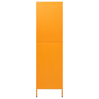 vidaXL Wardrobe | Mustard Yellow | Steel | Large | Levelers | Wardrobe 4