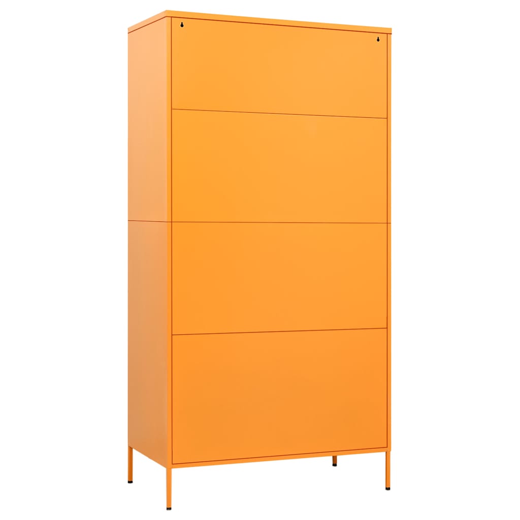 vidaXL Wardrobe | Mustard Yellow | Steel | Large | Levelers | Wardrobe 5