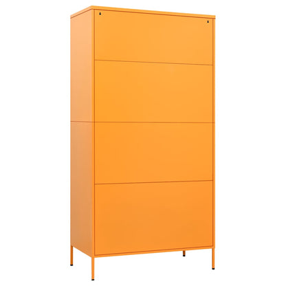 vidaXL Wardrobe | Mustard Yellow | Steel | Large | Levelers | Wardrobe 5