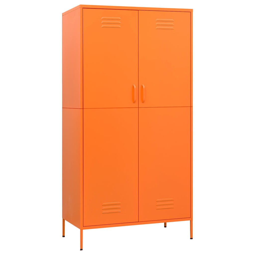vidaXL Wardrobe | Orange | Powder-Coated Steel | Large | Wardrobe | Rectangular 2