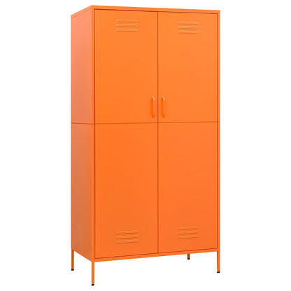 vidaXL Wardrobe | Orange | Powder-Coated Steel | Large | Wardrobe | Rectangular 2