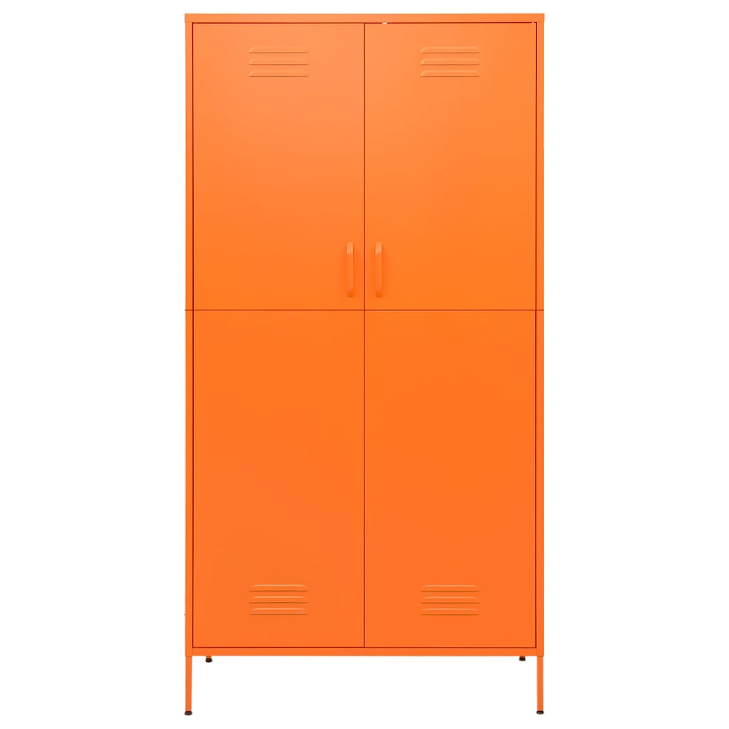 vidaXL Wardrobe | Orange | Powder-Coated Steel | Large | Wardrobe | Rectangular 3