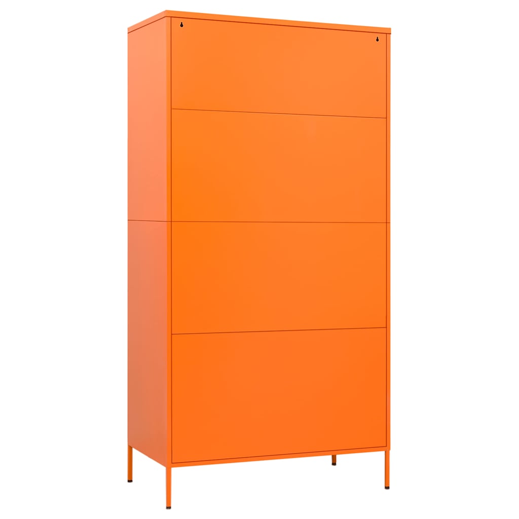 vidaXL Wardrobe | Orange | Powder-Coated Steel | Large | Wardrobe | Rectangular 5