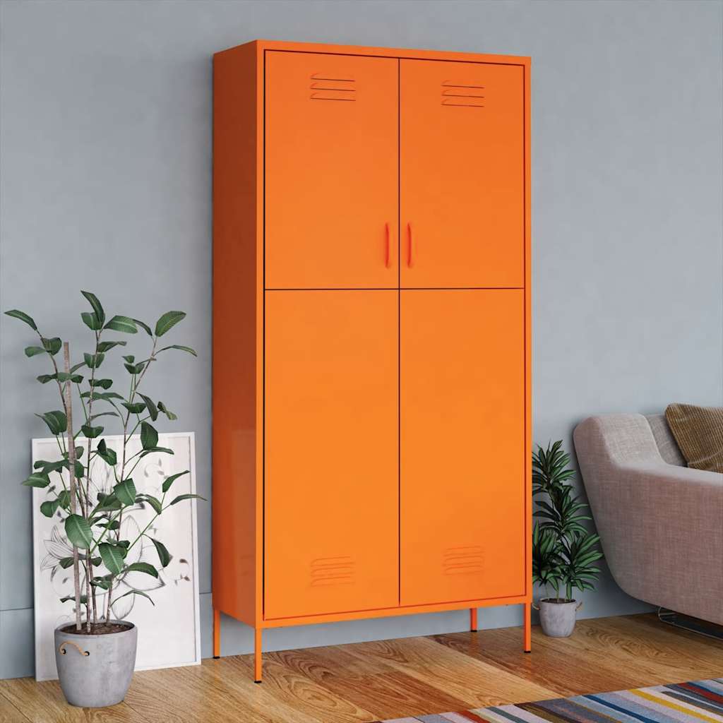 vidaXL Wardrobe | Orange | Powder-Coated Steel | Large | Wardrobe | Rectangular 1