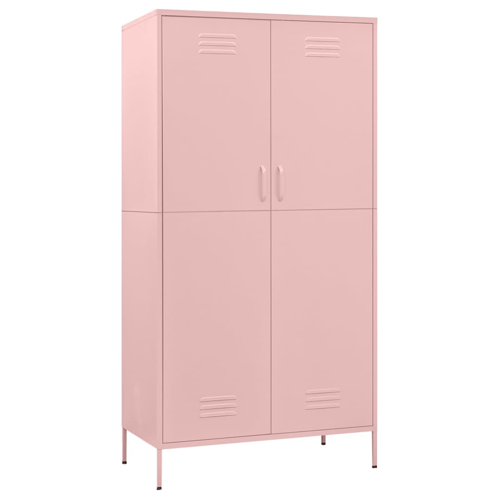 vidaXL Wardrobe | Pink | Steel | Large | Wardrobe | Rectangular | Modern 2