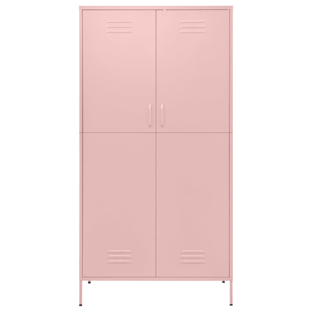 vidaXL Wardrobe | Pink | Steel | Large | Wardrobe | Rectangular | Modern 3