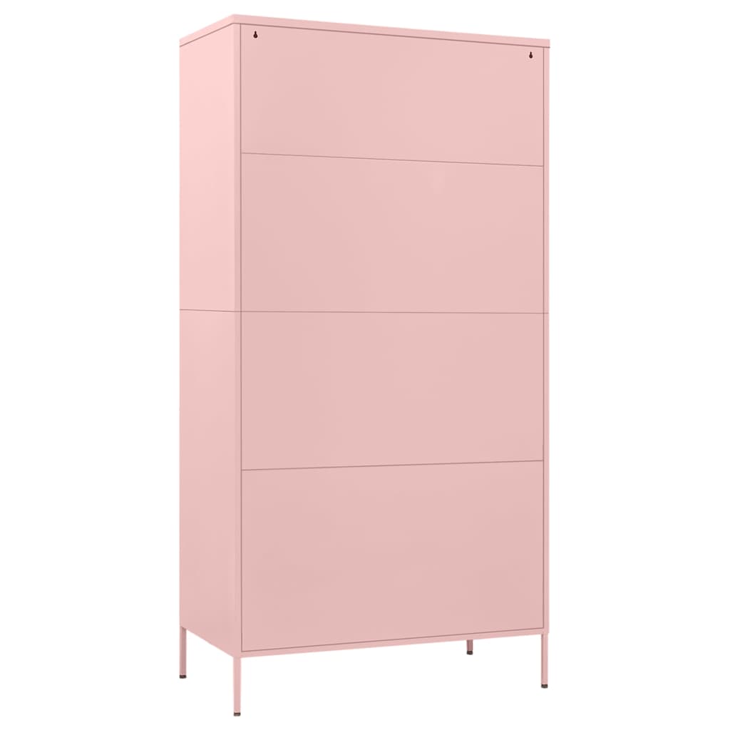 vidaXL Wardrobe | Pink | Steel | Large | Wardrobe | Rectangular | Modern 5