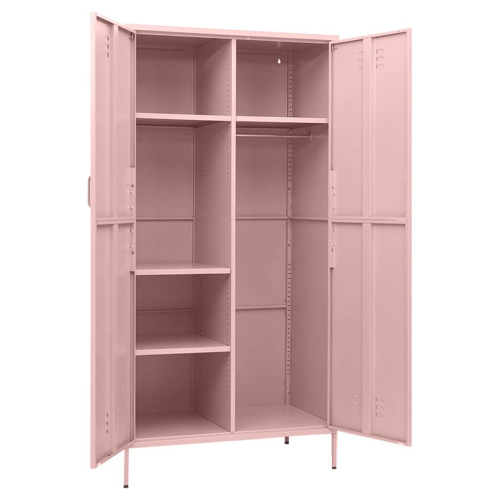vidaXL Wardrobe | Pink | Steel | Large | Wardrobe | Rectangular | Modern 6