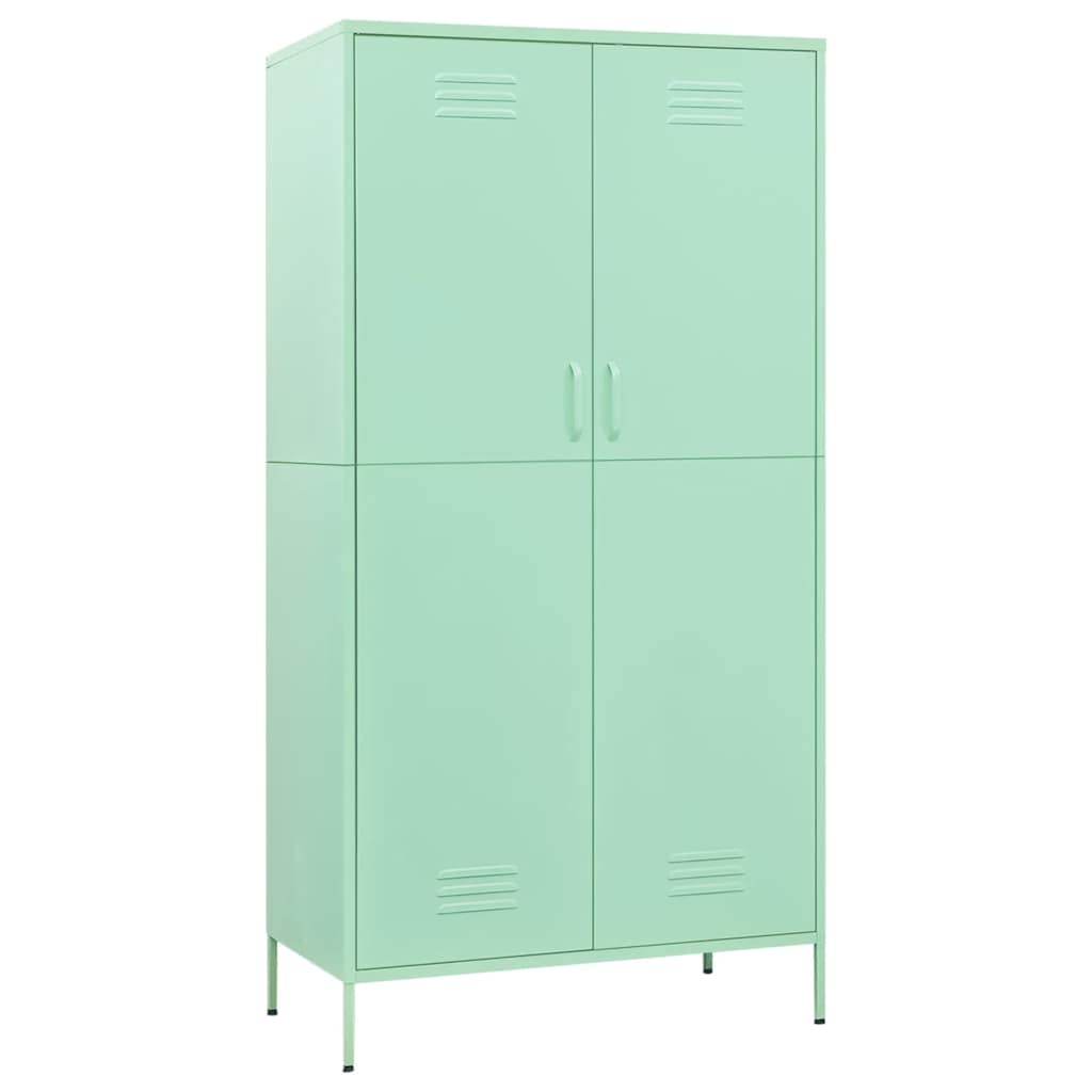 vidaXL Wardrobe | Mint | Steel | 90x50x180 cm | Modern Mint Wardrobe | Doors 2
