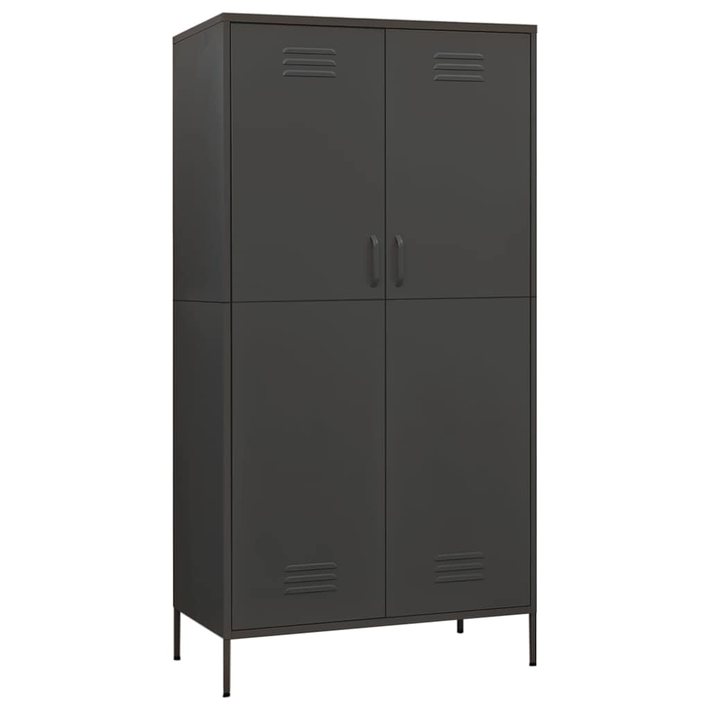 vidaXL Wardrobe | Anthracite | Steel | Medium | Height-Adjustable Shelves 2