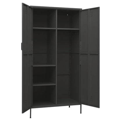 vidaXL Wardrobe | Anthracite | Steel | Medium | Height-Adjustable Shelves 6