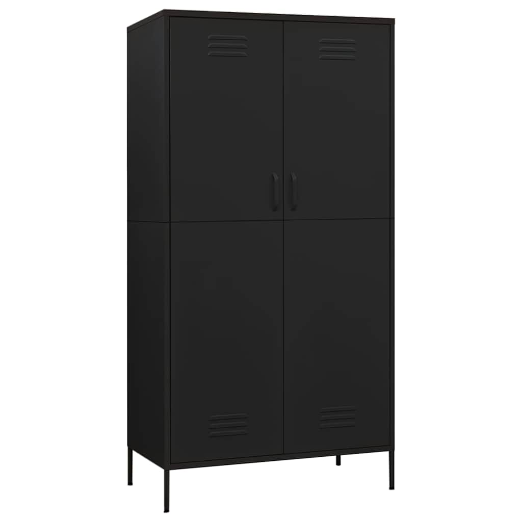 vidaXL Wardrobe | Black | Steel | Large | Wardrobe | Rectangular | Modern 2