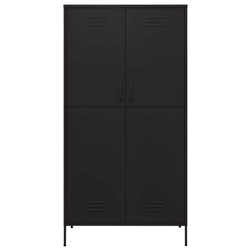 vidaXL Wardrobe | Black | Steel | Large | Wardrobe | Rectangular | Modern 3