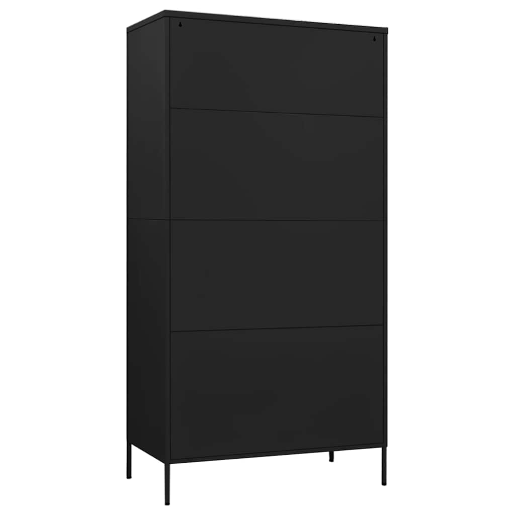 vidaXL Wardrobe | Black | Steel | Large | Wardrobe | Rectangular | Modern 5