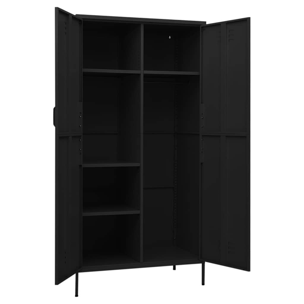 vidaXL Wardrobe | Black | Steel | Large | Wardrobe | Rectangular | Modern 6
