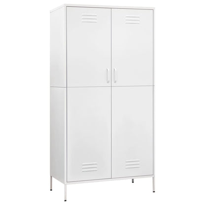 vidaXL Wardrobe | White | Steel | Medium |  Height-Adjustable Shelves 2