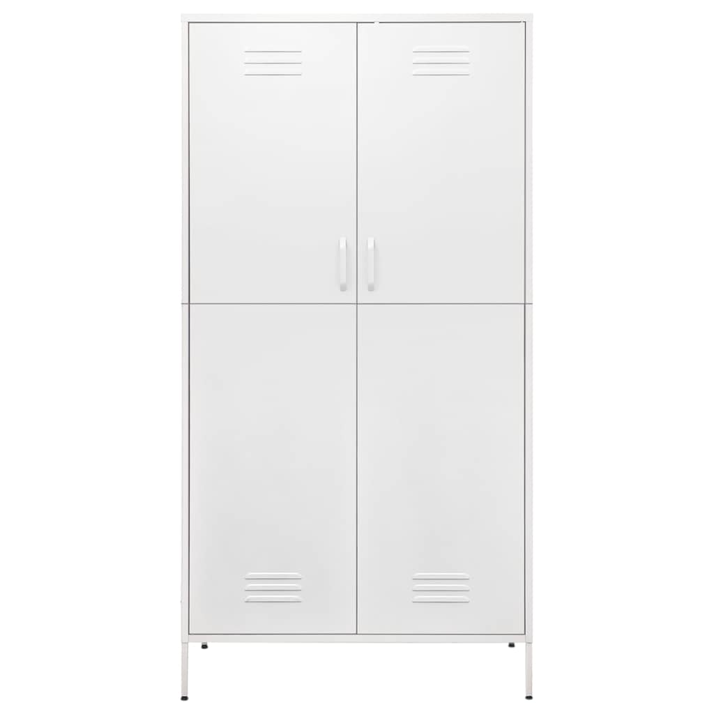 vidaXL Wardrobe | White | Steel | Medium |  Height-Adjustable Shelves 3