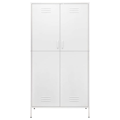 vidaXL Wardrobe | White | Steel | Medium |  Height-Adjustable Shelves 3