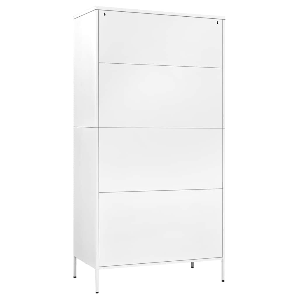 vidaXL Wardrobe | White | Steel | Medium |  Height-Adjustable Shelves 5
