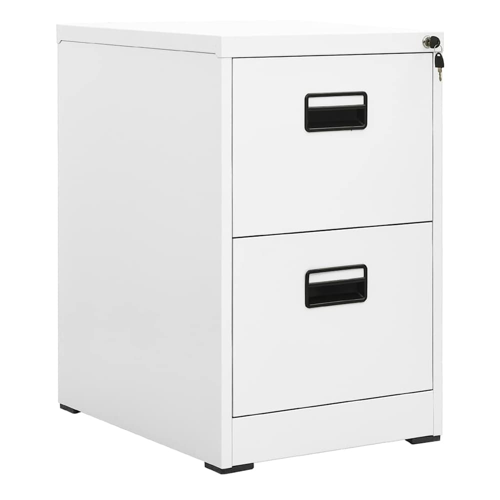 Filing Cabinet Steel White 46 x 62 x 72.5 cm