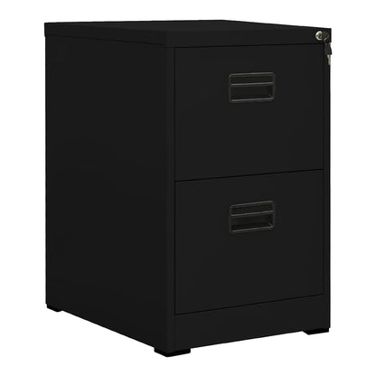 Filing Cabinet Steel Black 46 x 62 x 72.5 cm
