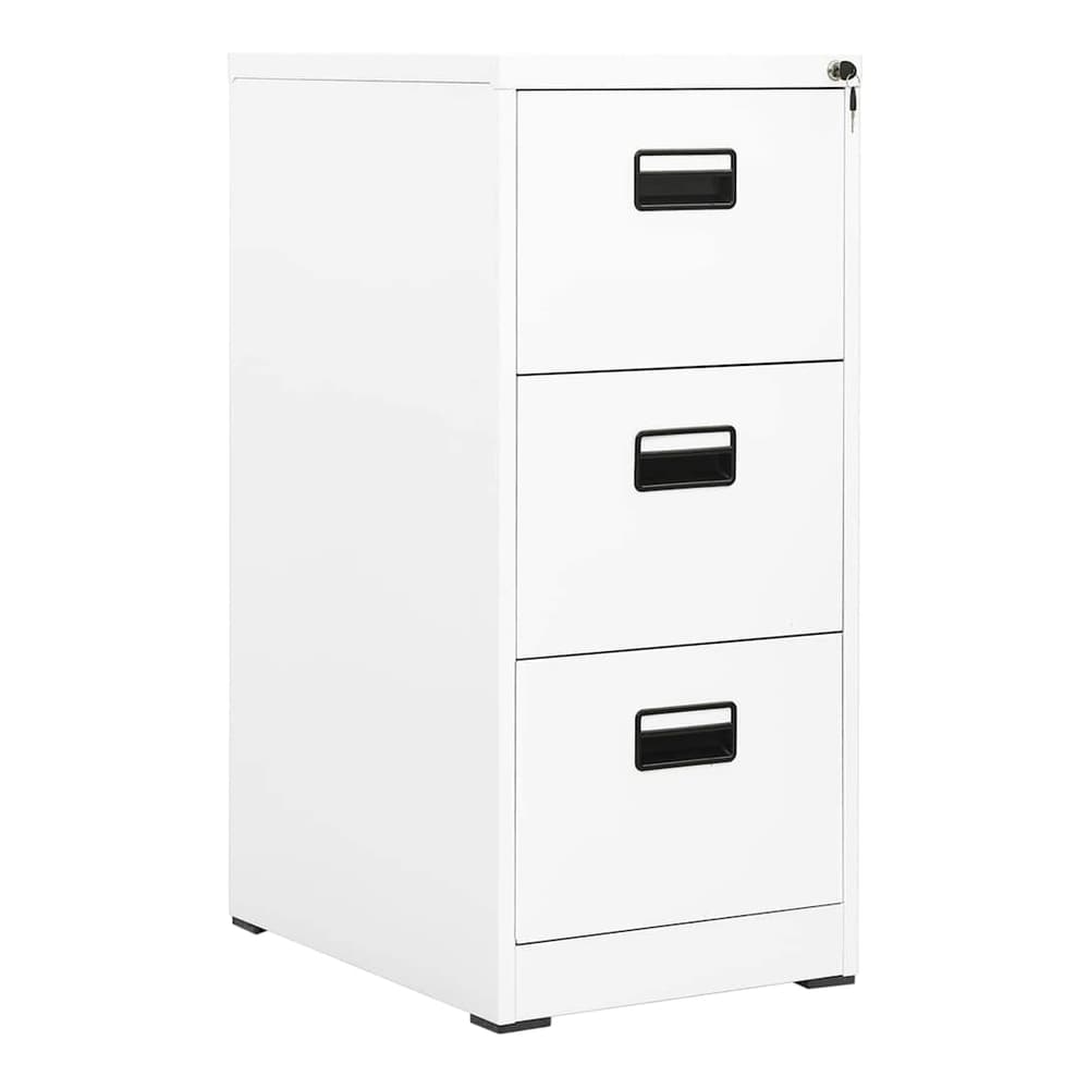 Filing Cabinet Steel White 46 x 62 x 102.5 cm