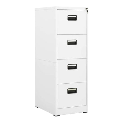 Filing Cabinet Steel White 46 x 62 x 133 cm