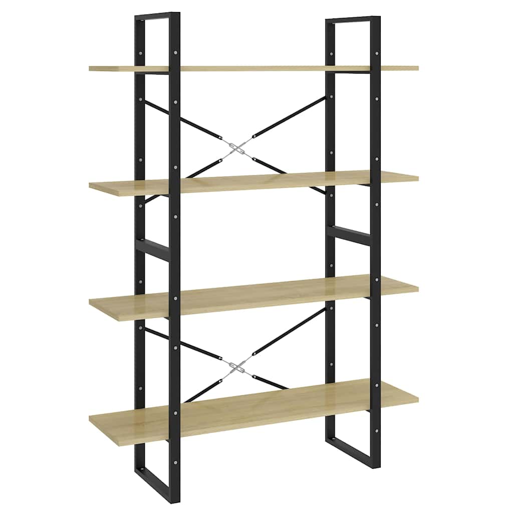 vidaXL Book Cabinet | Sonoma Oak | Engineered wood and metal | 100x30x140 cm 2