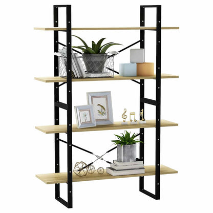 vidaXL Book Cabinet | Sonoma Oak | Engineered wood and metal | 100x30x140 cm 4