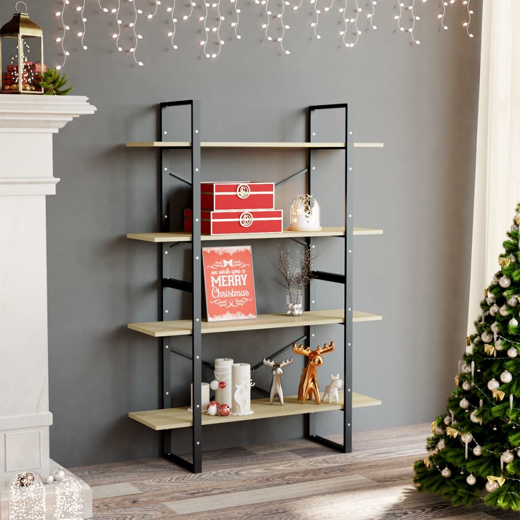 vidaXL Book Cabinet | Sonoma Oak | Engineered wood and metal | 100x30x140 cm 1