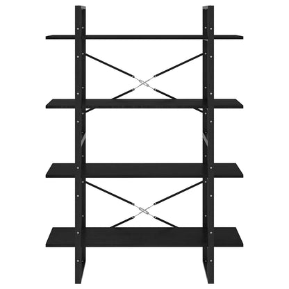 vidaXL 4-Tier Book Cabinet Black 100x30x140 cm Solid Pine Wood 5