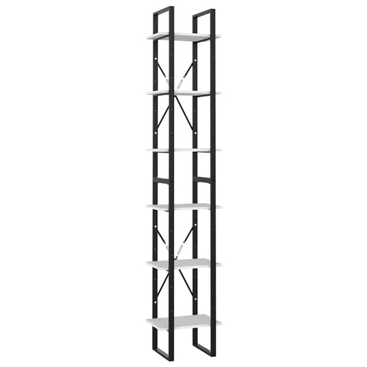 The tall white and black book cabinet shown from the front against a white background