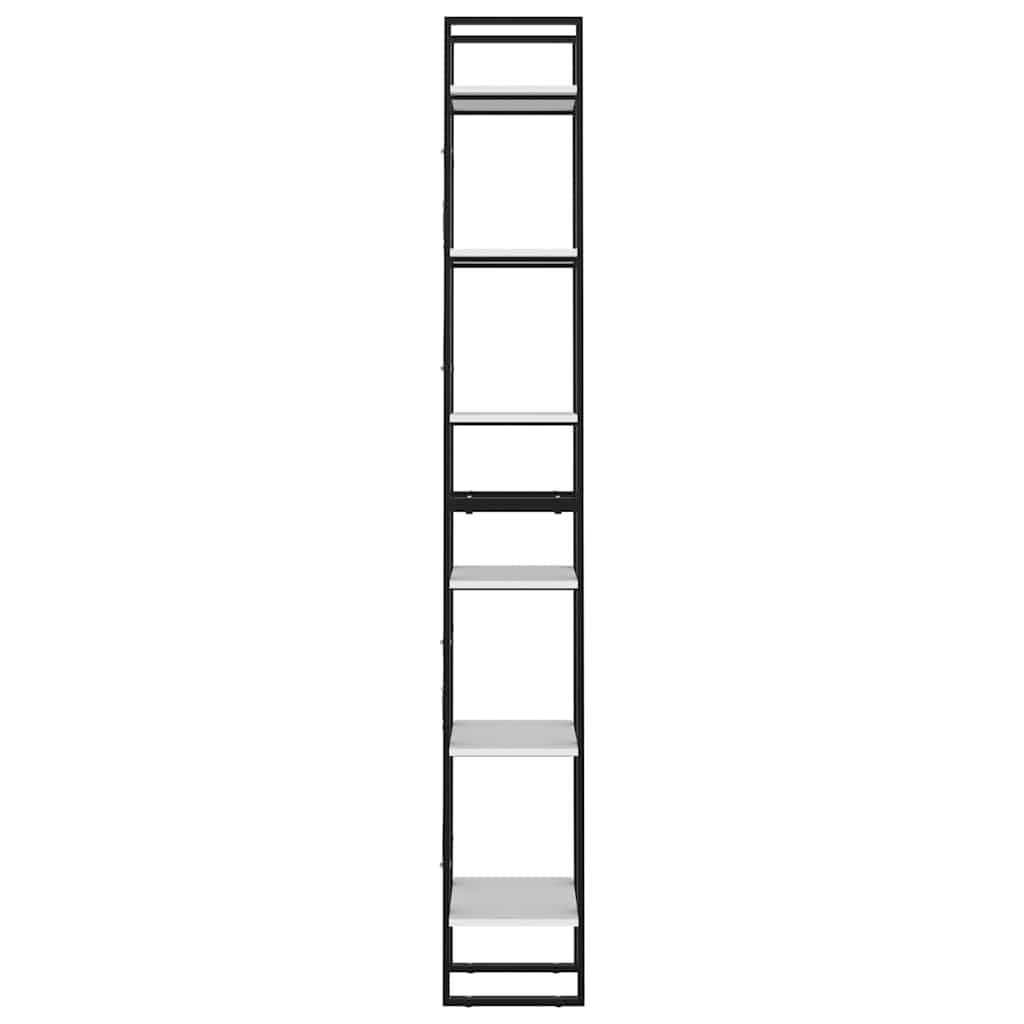 vidaXL Book Cabinet | White | Engineered wood, metal | Extra tall and narrow 6