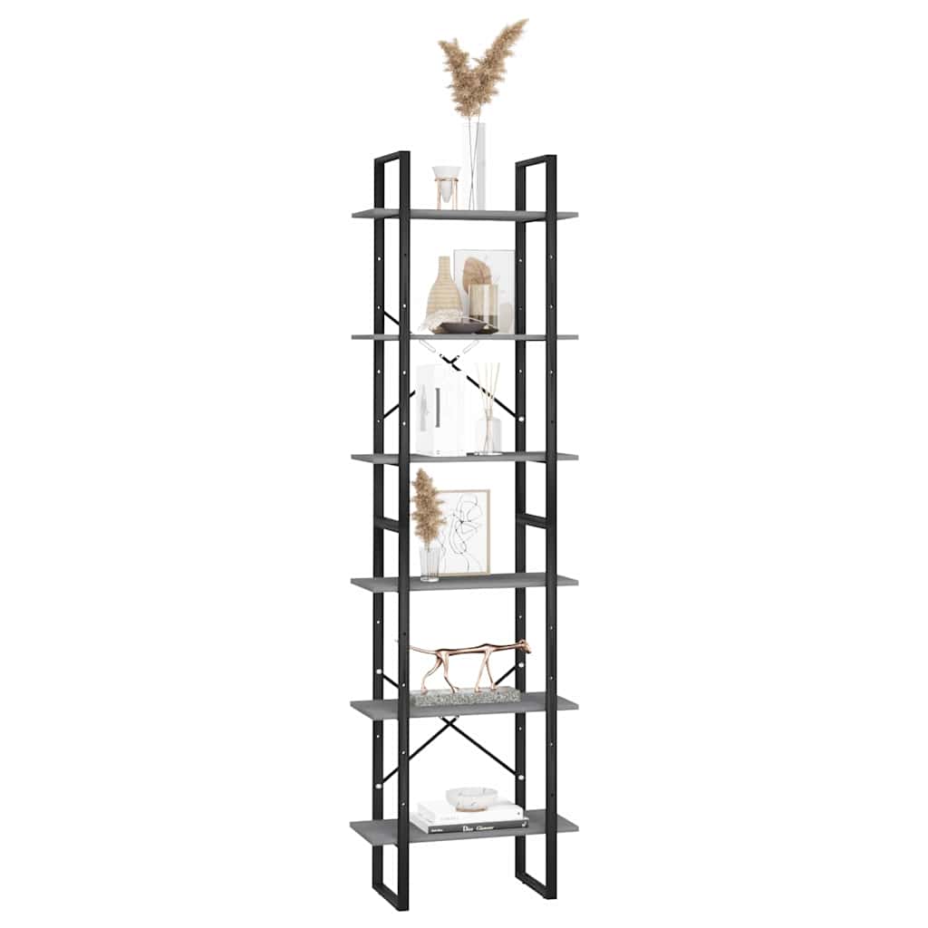 vidaXL Storage Shelf | Grey | Solid pine wood, Metal | Extra Tall 5