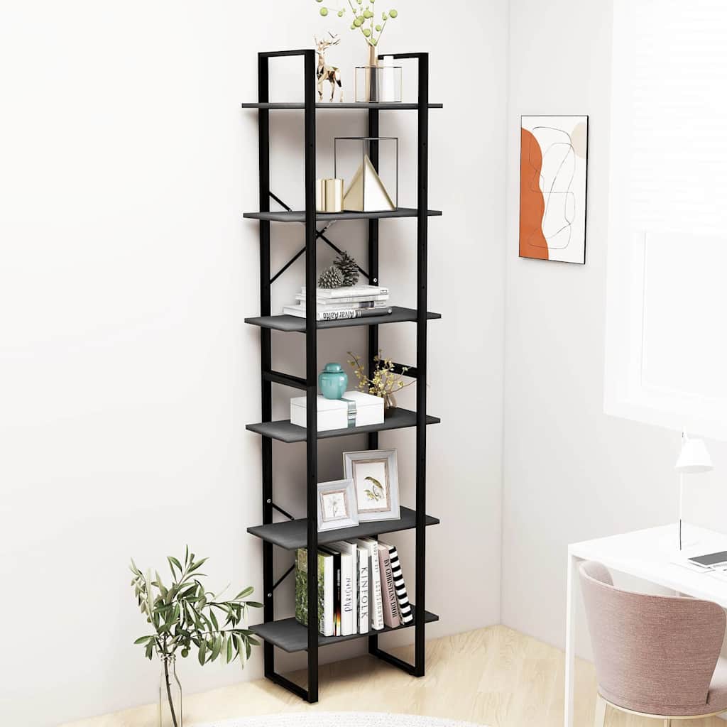 vidaXL Storage Shelf | Grey | Solid pine wood, Metal | Extra Tall 1