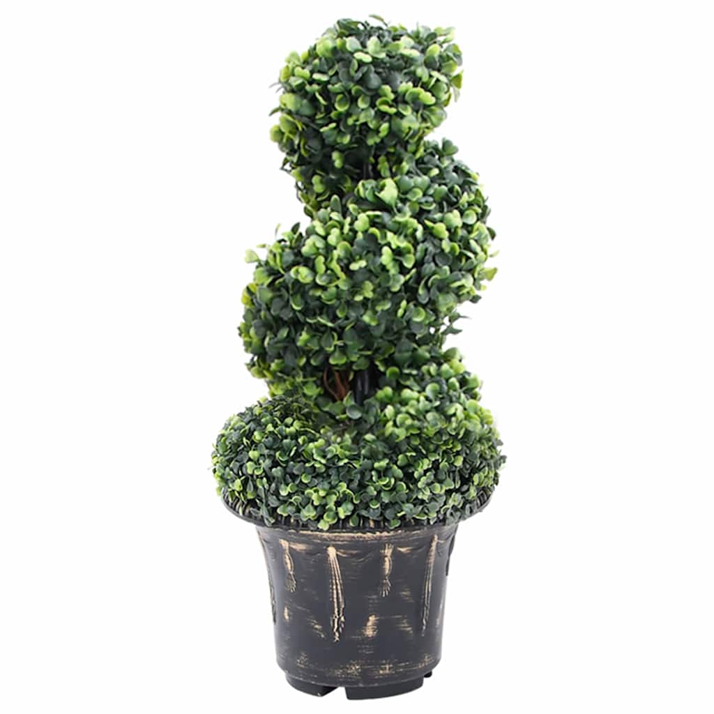 vidaXL Artificial Boxwood Spiral Plant with Pot Green 59 cm 1