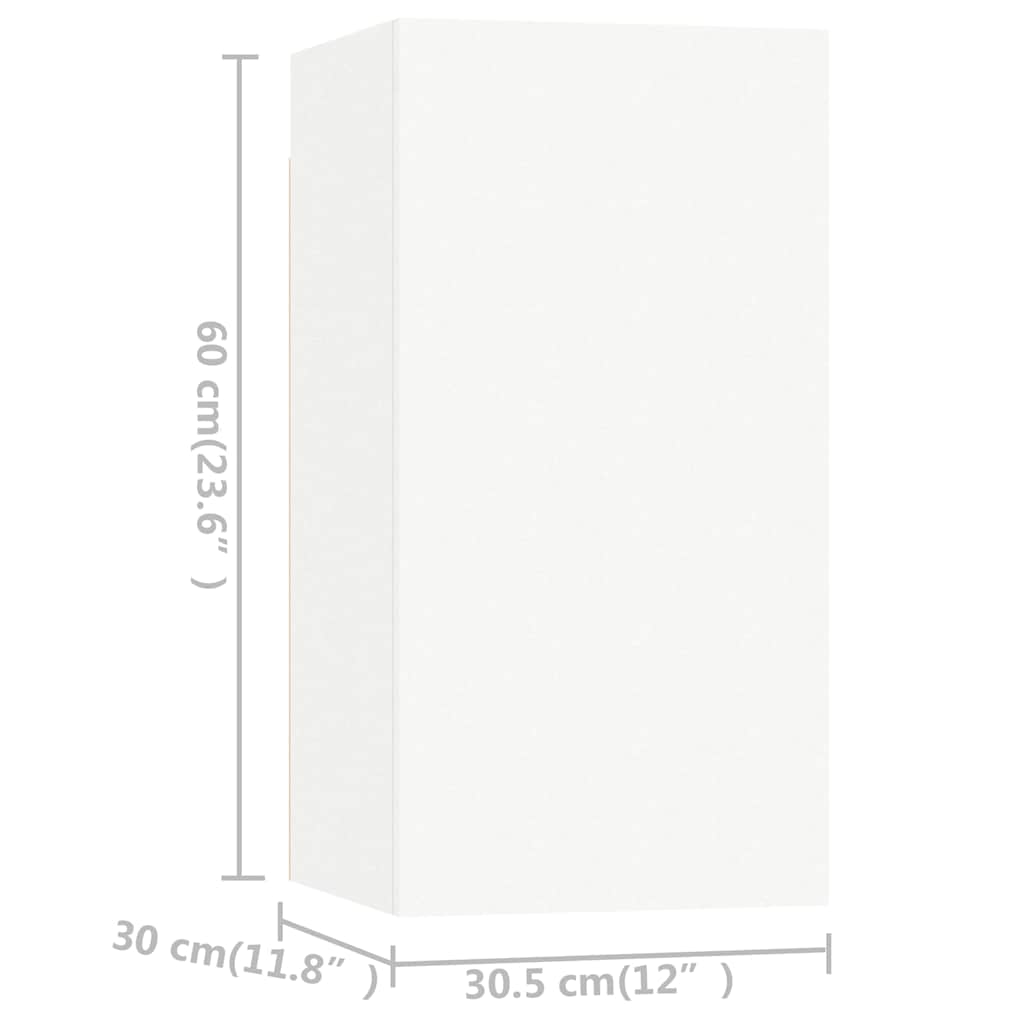 4 Piece TV Cabinet Set Engineered Wood Width 60 cm White