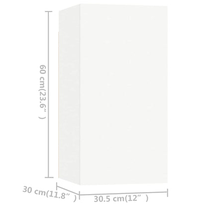 4 Piece TV Cabinet Set Engineered Wood Width 60 cm White