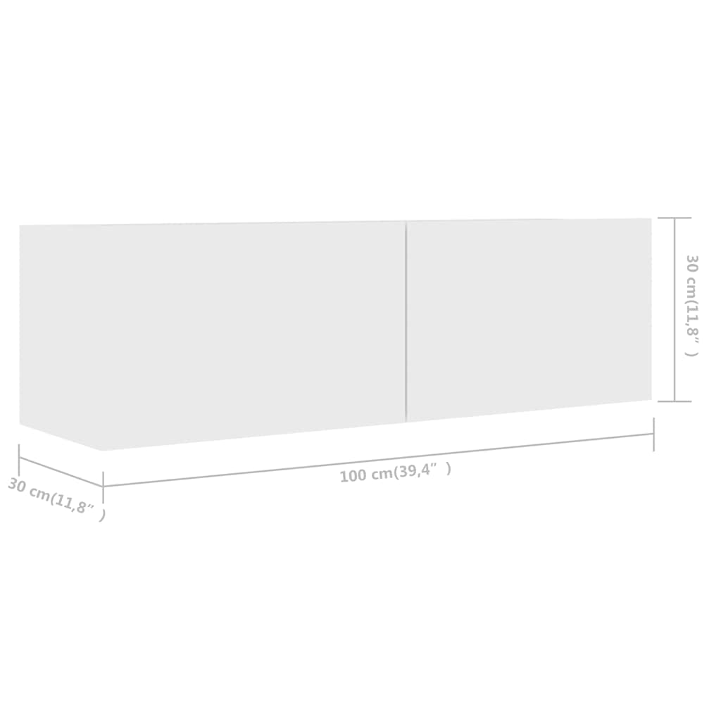 TV Cabinet Engineered Wood Width White
