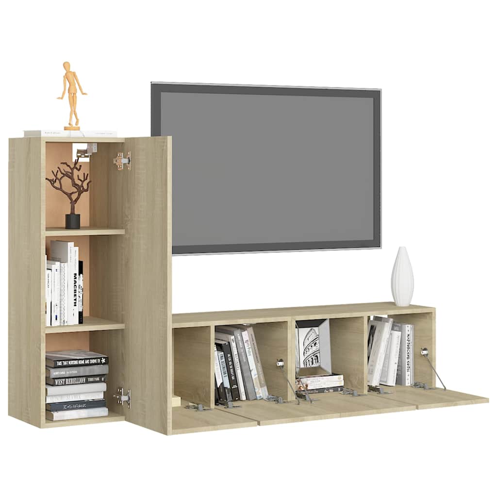 TV Cabinet Set Engineered Wood Width 60 cm Sonoma oak 3