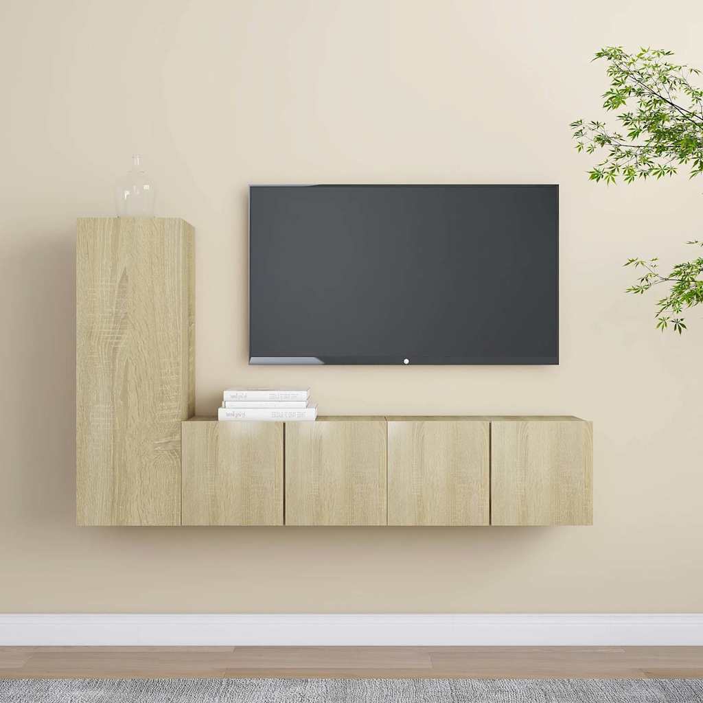 TV Cabinet Set Engineered Wood Width 60 cm Sonoma oak 3