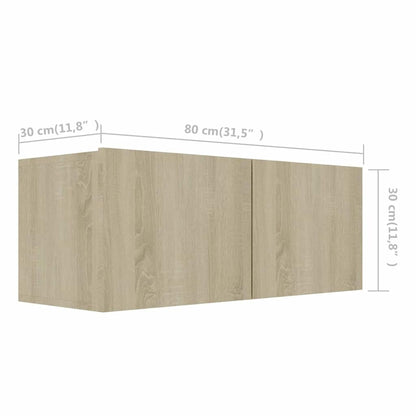 4 Piece TV Cabinet Set Engineered Wood Width 80 cm Sonoma oak