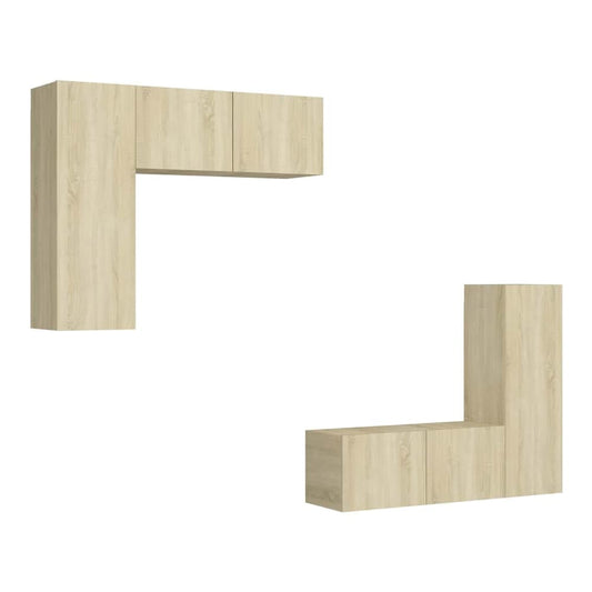4 Piece TV Cabinet Set Engineered Wood Width 80 cm Sonoma oak